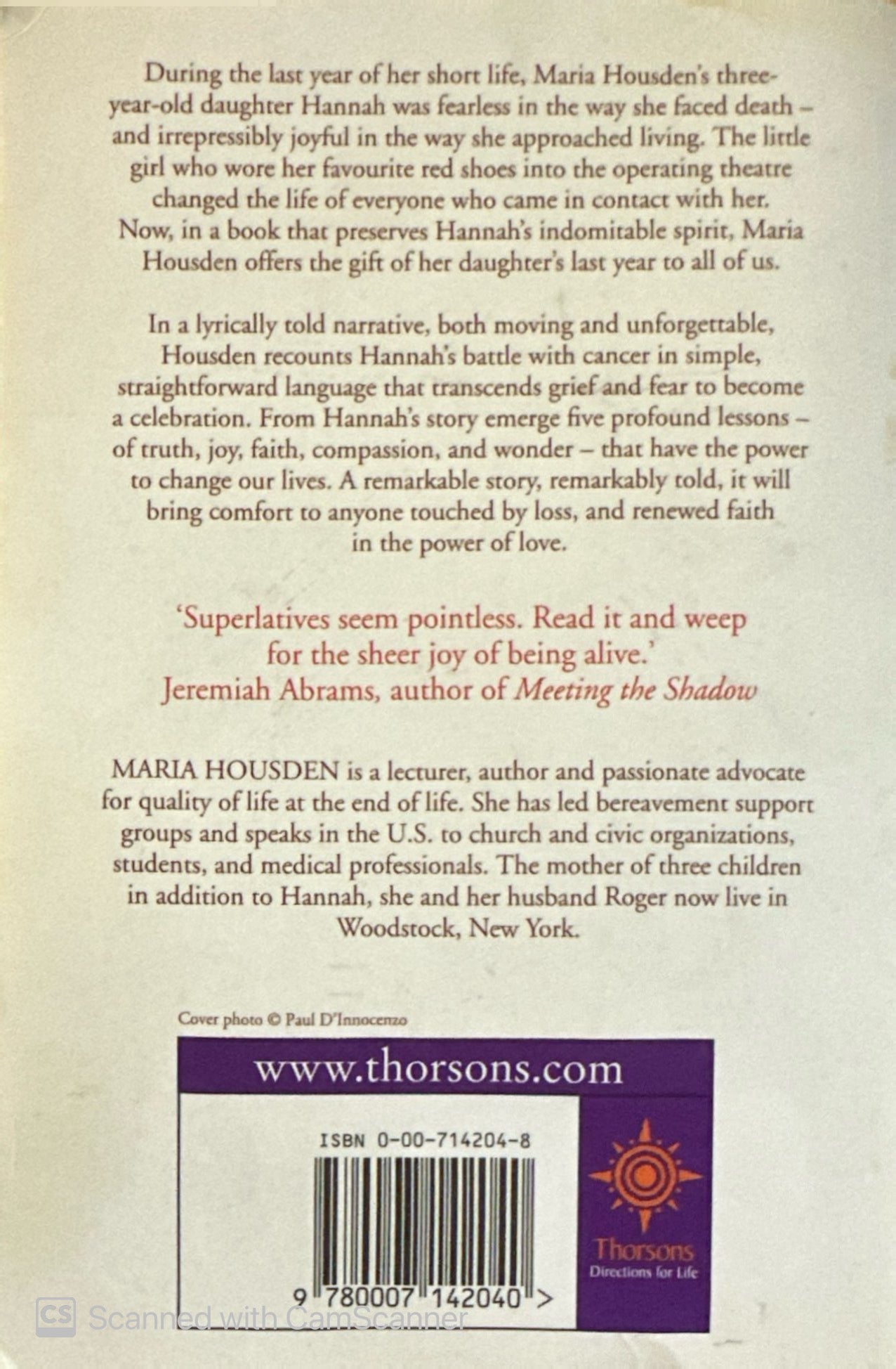 Hannah's Gift: Lessons from a Life Fully Lived by Maria Housden (Paperback,...